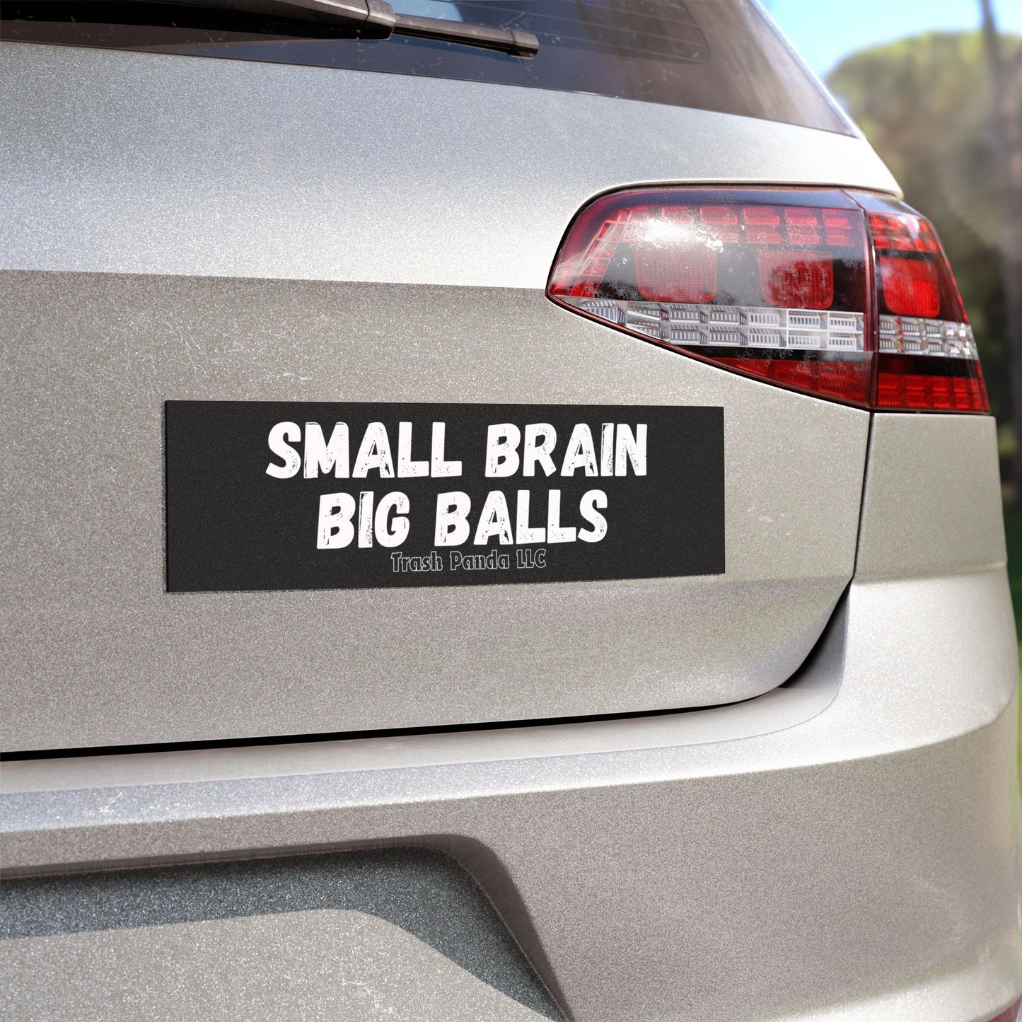 Small Brain Big Balls Car Magnet