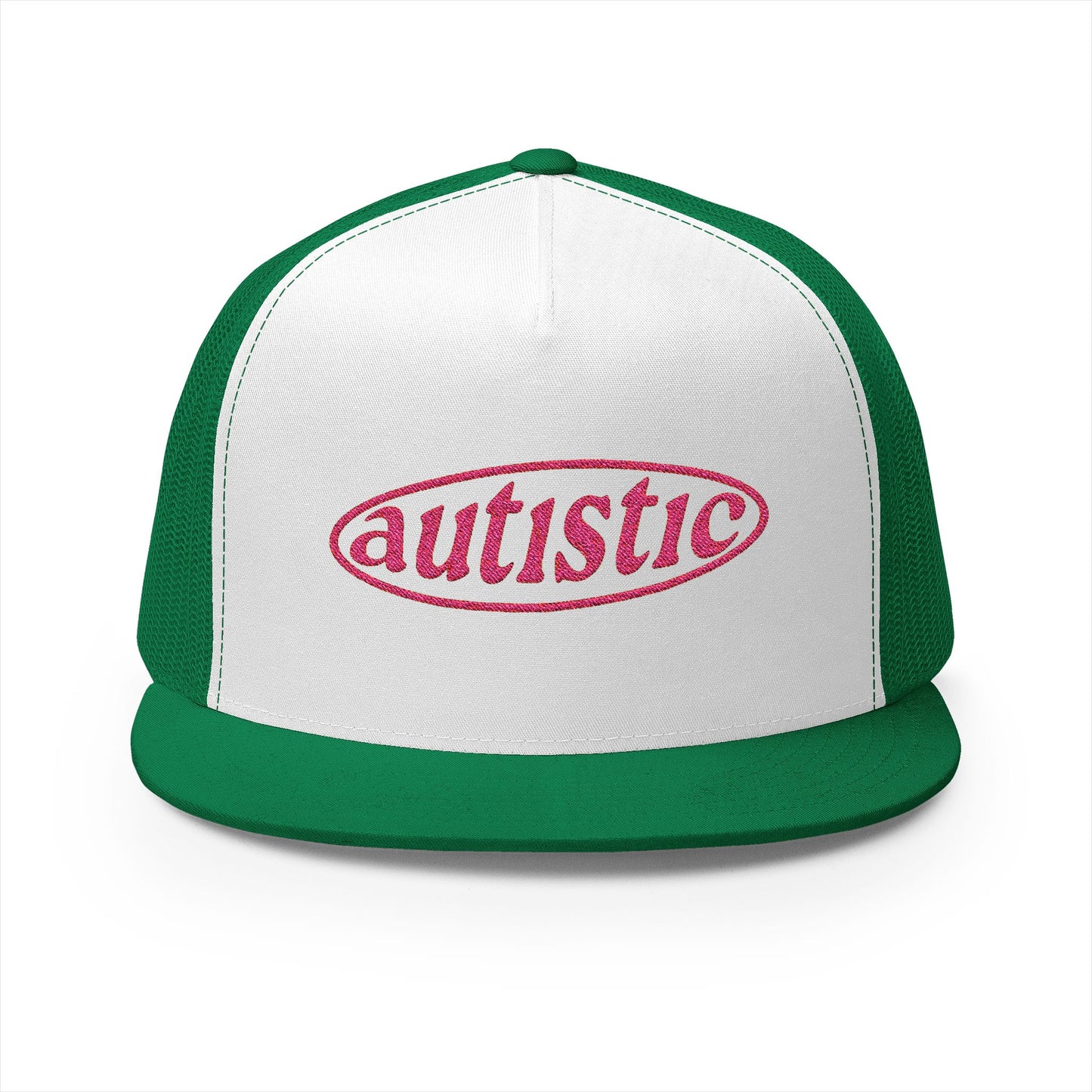 Autistic 5 Panel Trucker Cap (Embroidery)