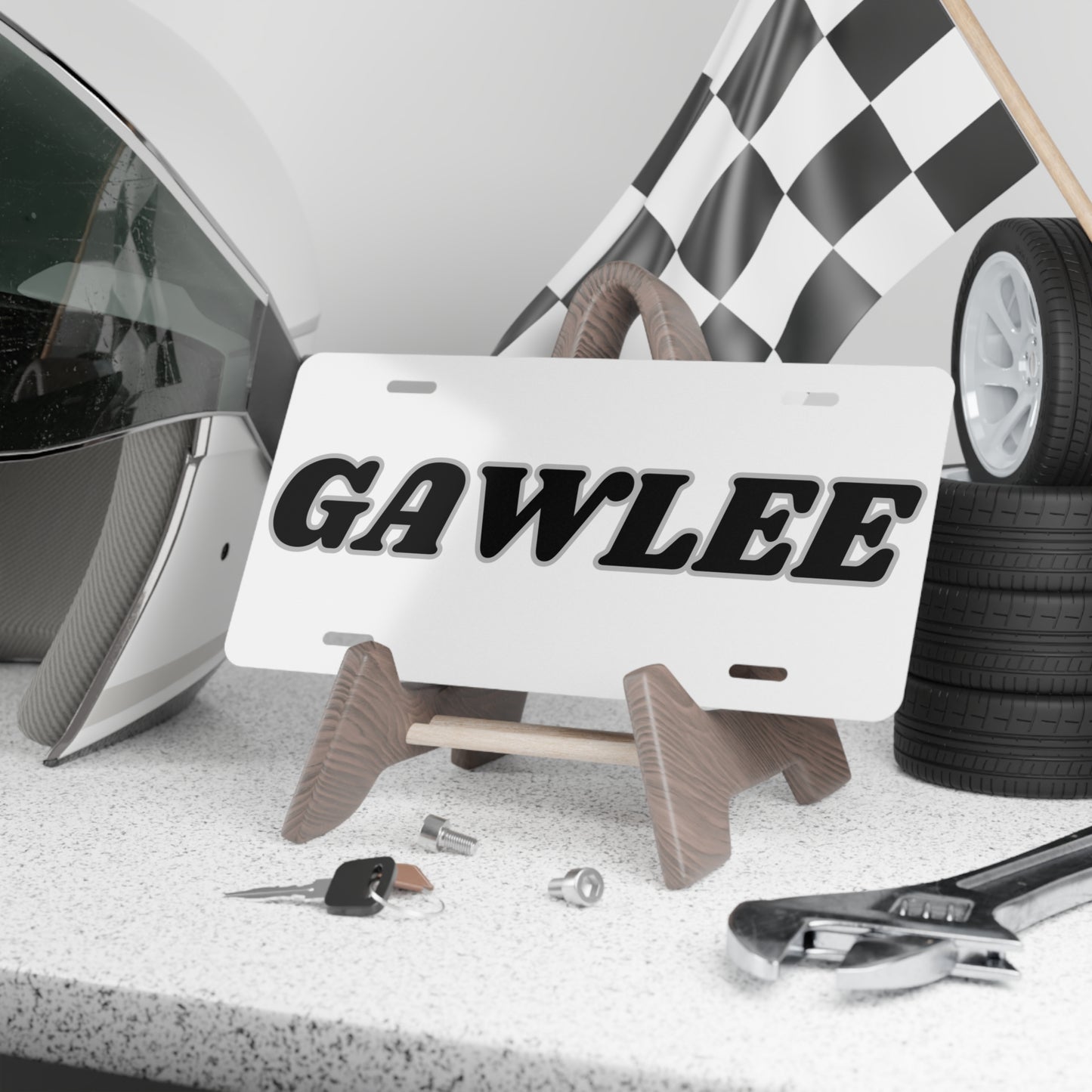 GAWLEE White Vanity Plate