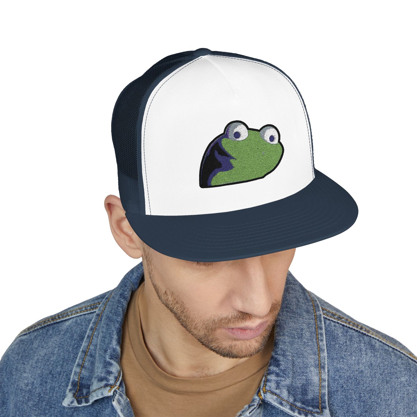 Lizard Meme 5 Panel Trucker Cap (Embroidery)