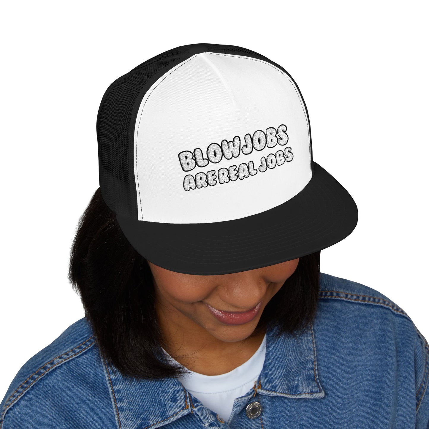 Real Jobs 5 Panel Trucker Cap (Embroidery)