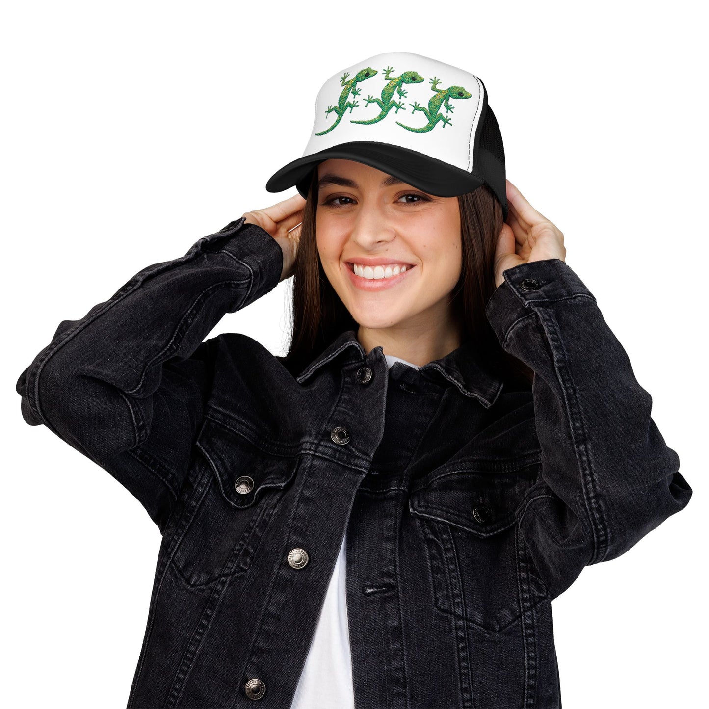 Lizard Lizard Lizard Meme Foam Trucker Hat (Embroidery)