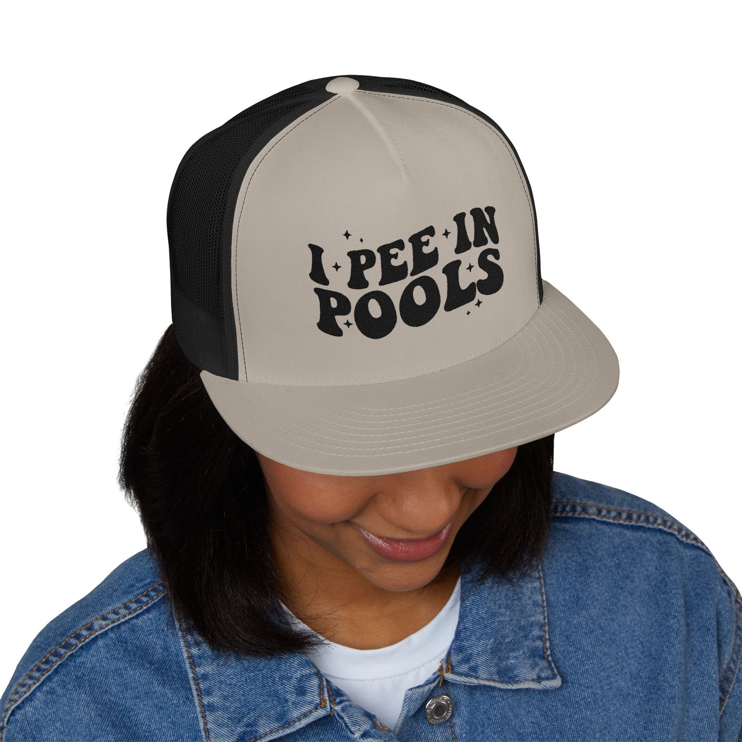 Pee In Pools 5 Panel Trucker Cap (Embroidery)