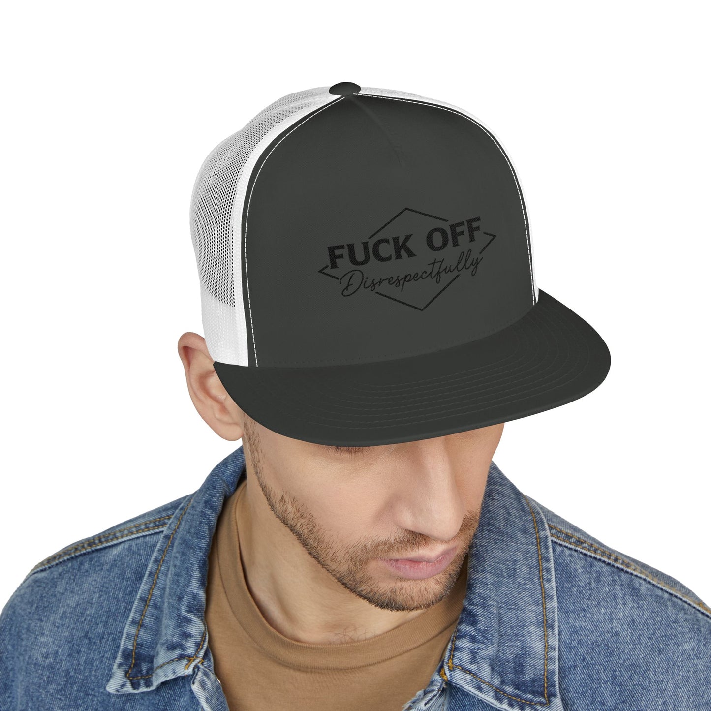 F*CK OFF 5 Panel Trucker Cap (Embroidery)