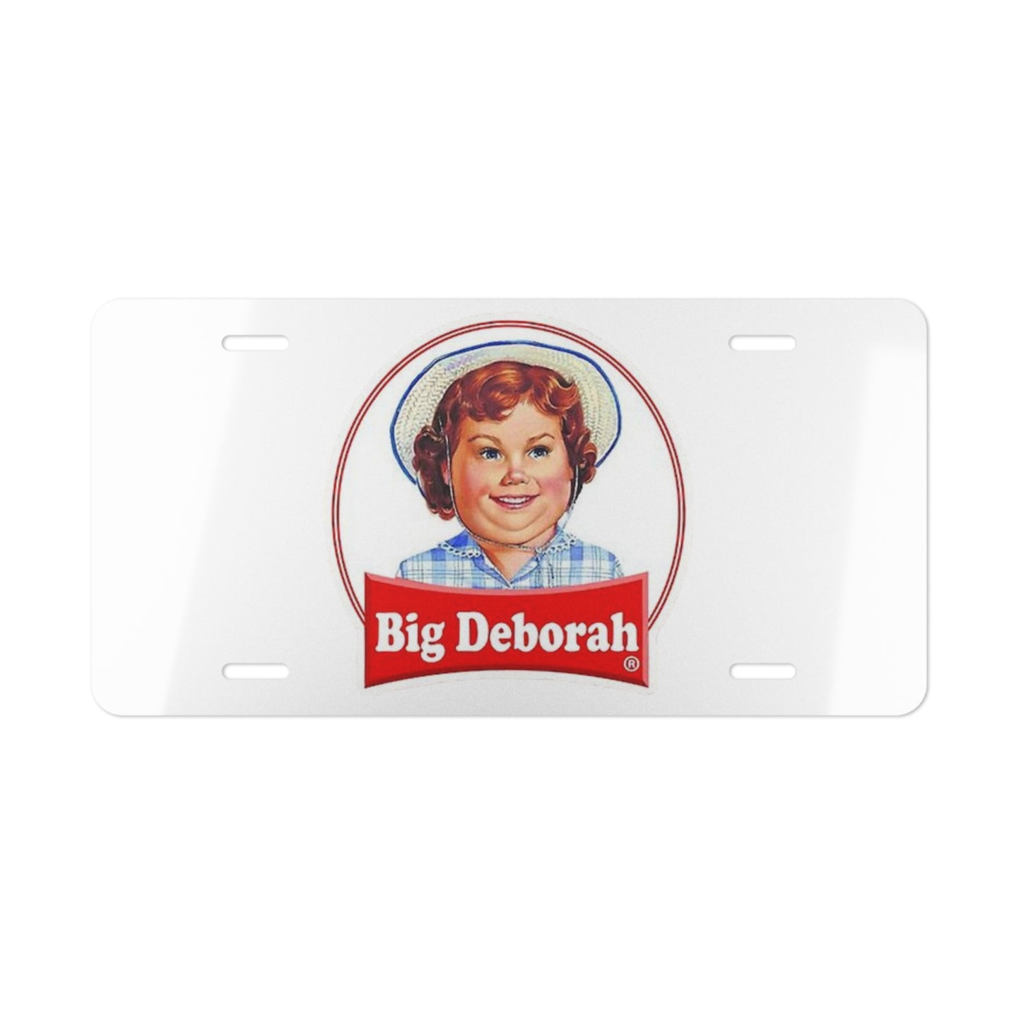 Big Deborah White Vanity Plate