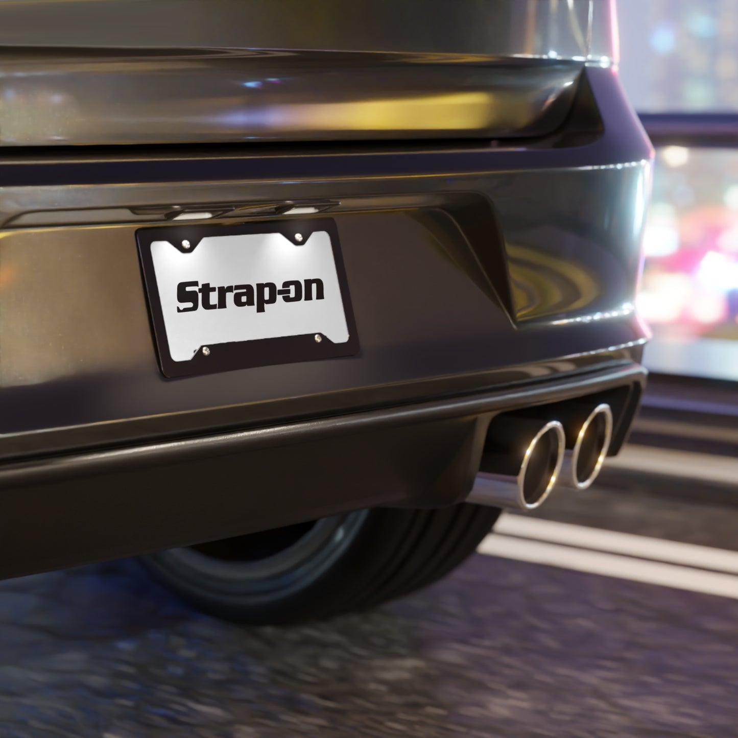 Strap-On White Vanity Plate