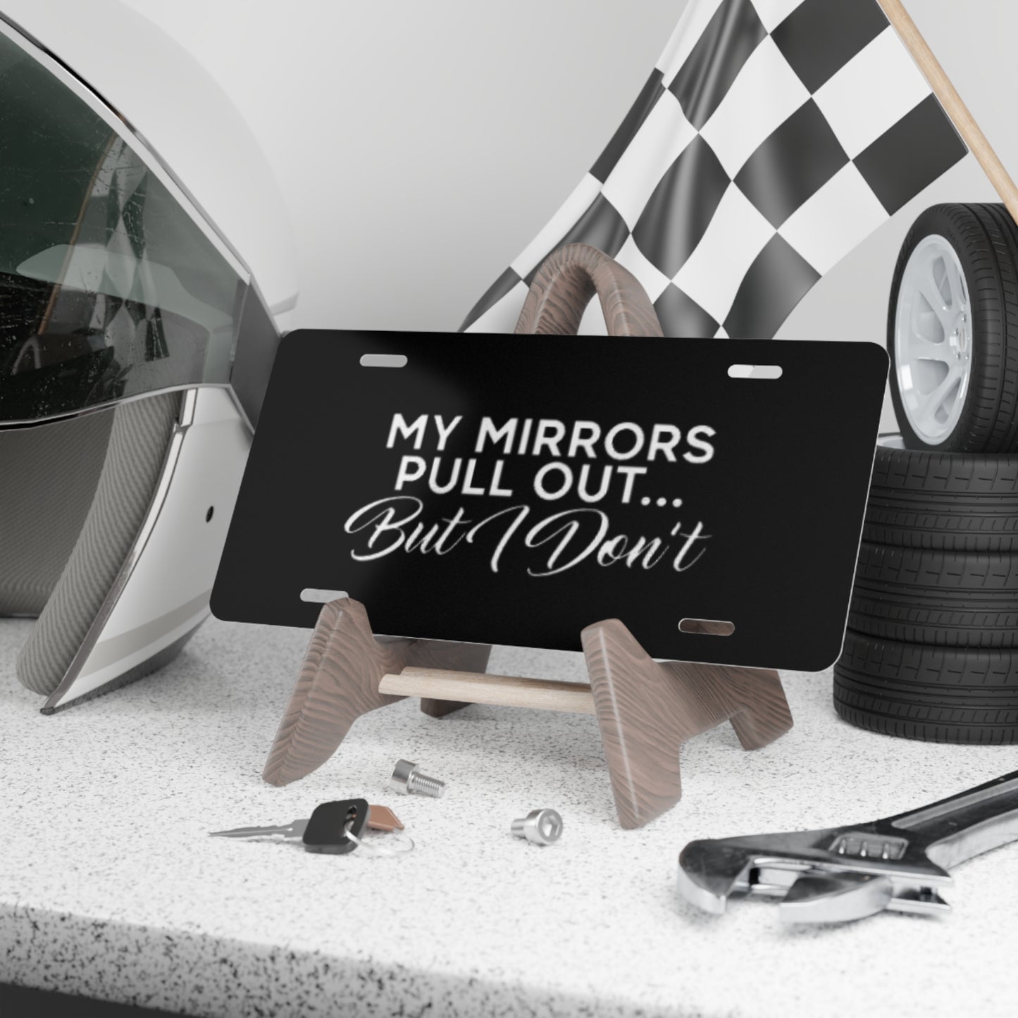 My Mirrors Pull Out Black Vanity Plate