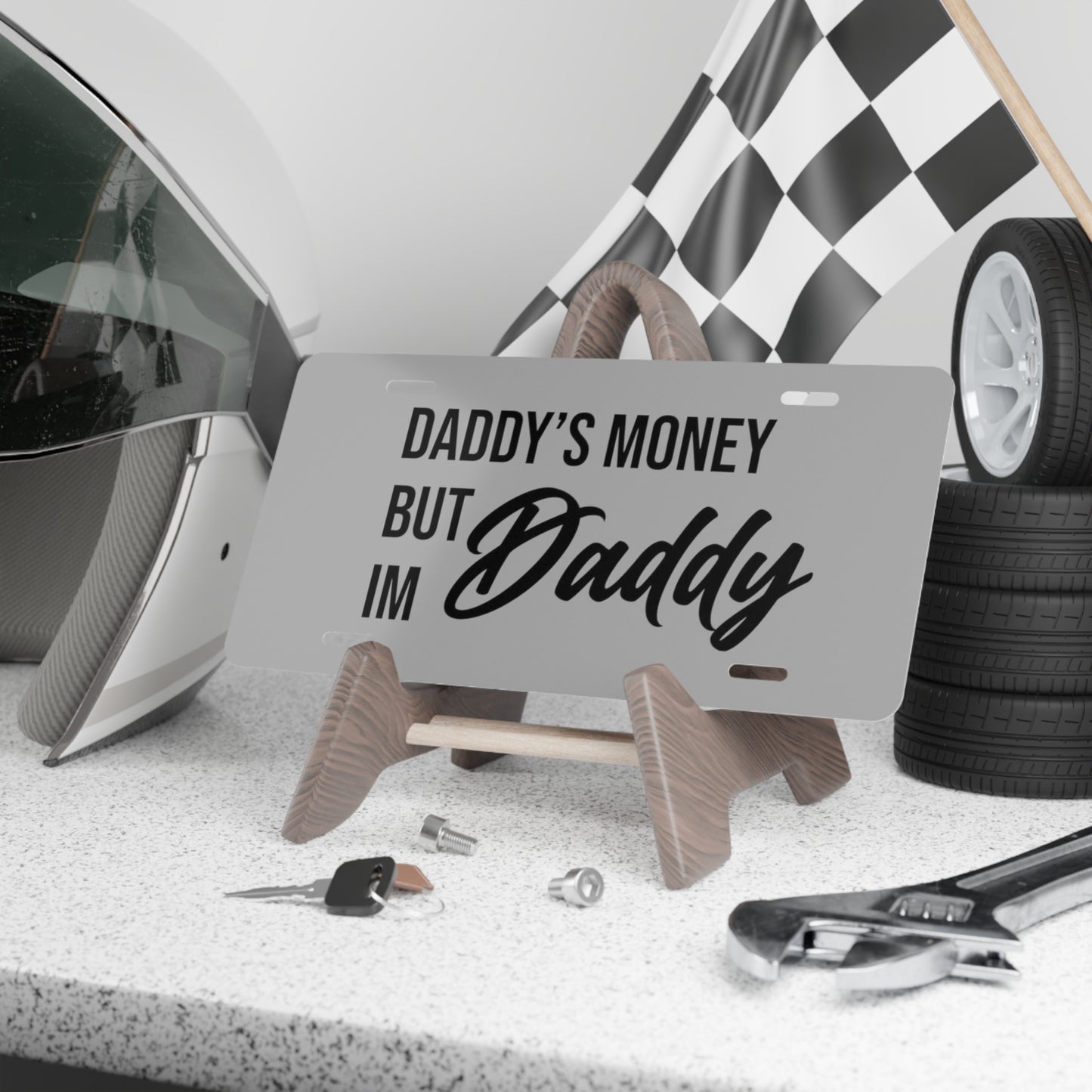 Daddy's Money Grey Vanity Plate