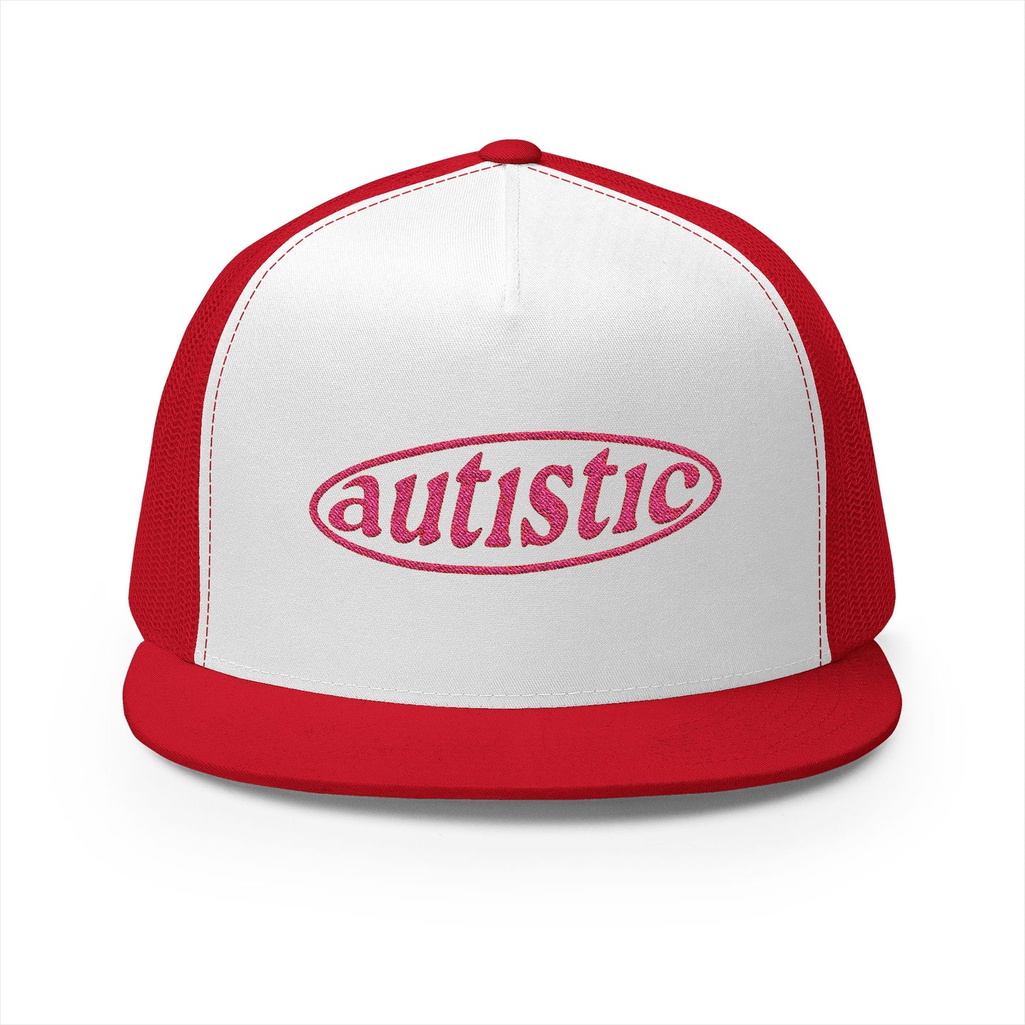 Autistic 5 Panel Trucker Cap (Embroidery)