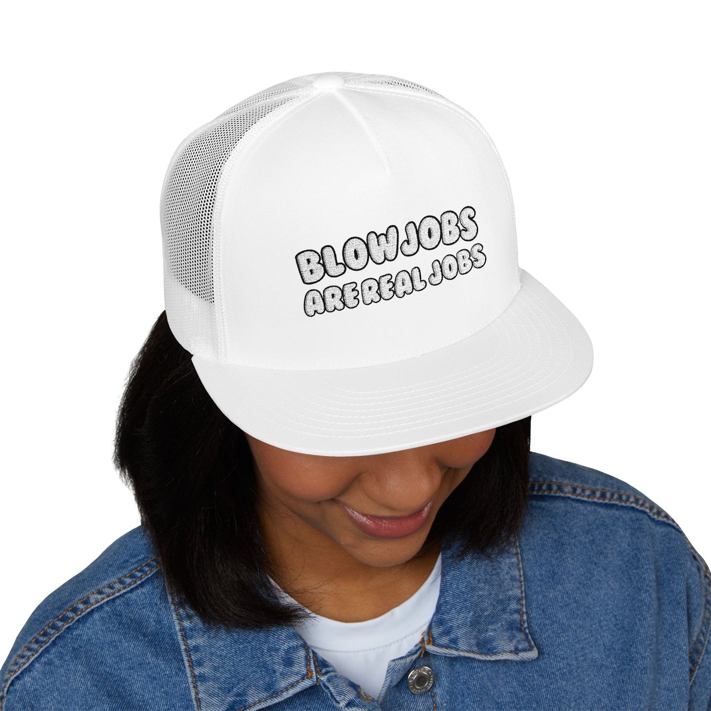 Real Jobs 5 Panel Trucker Cap (Embroidery)