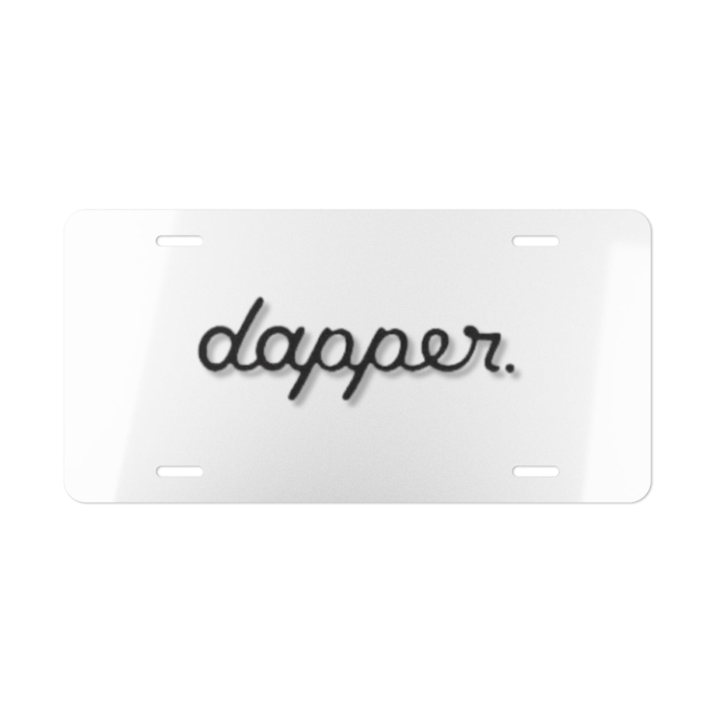 Dapper White Vanity Plate