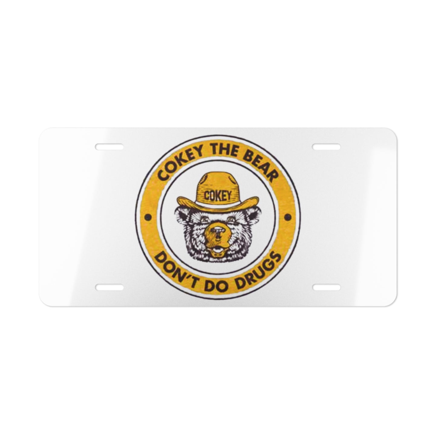 Cokey The Bear White Vanity Plate