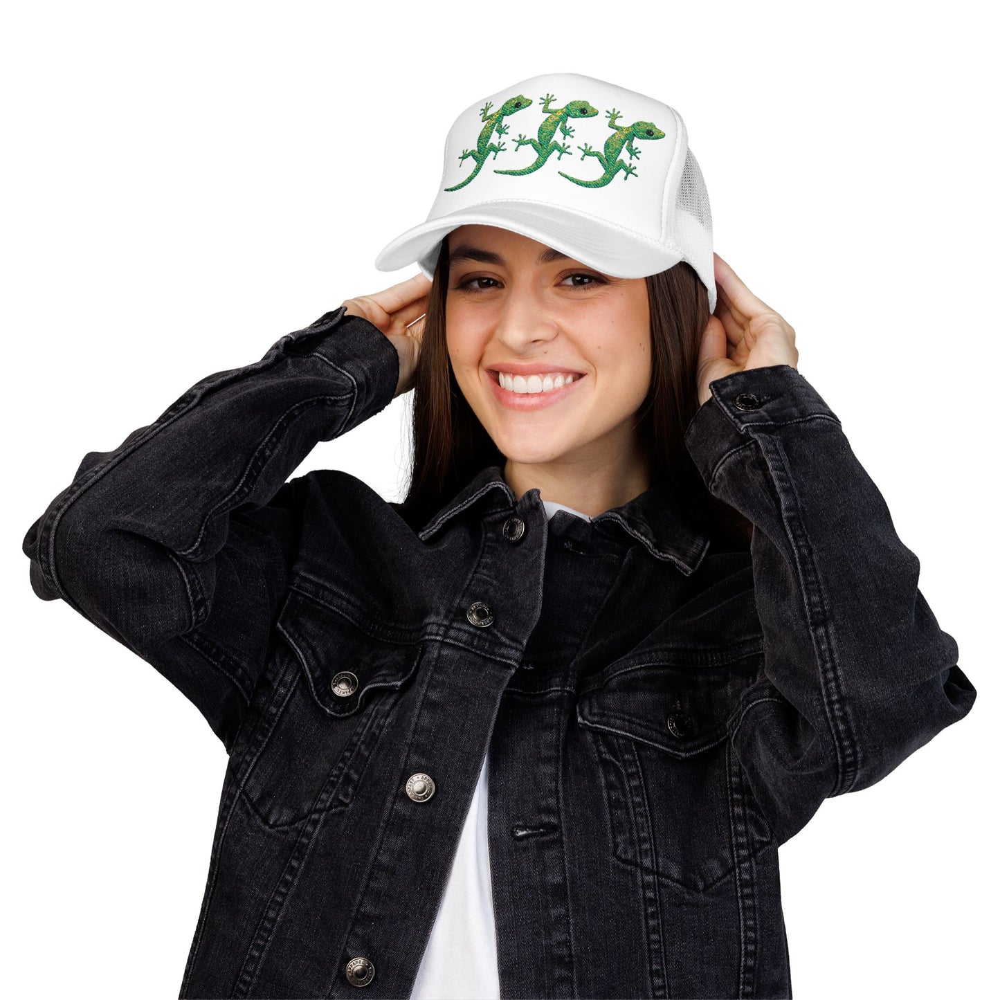 Lizard Lizard Lizard Meme Foam Trucker Hat (Embroidery)