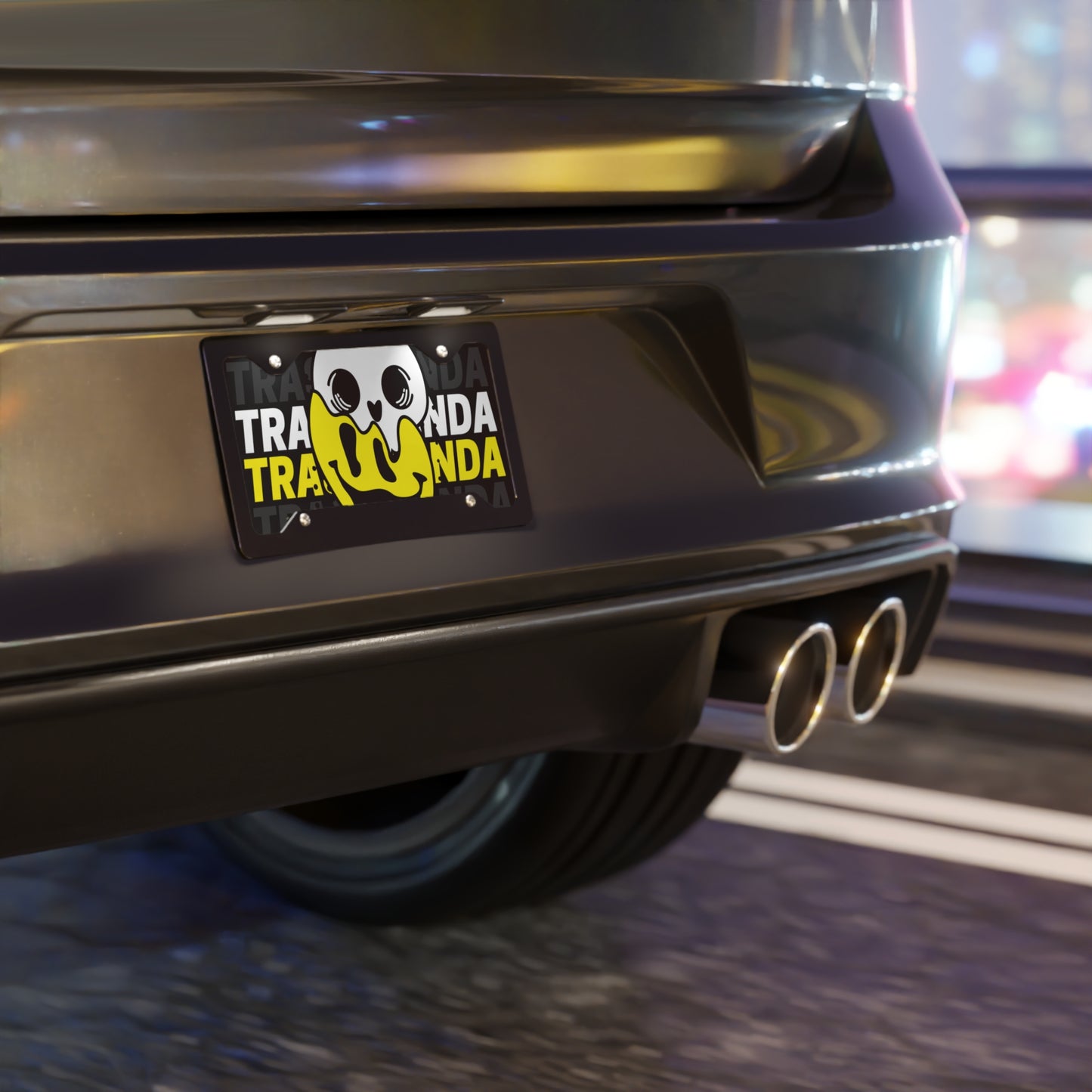 Trash Panda Smiley Vanity Plate