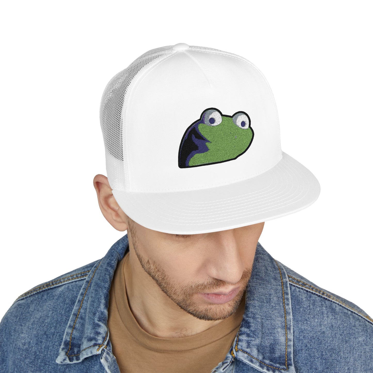 Lizard Meme 5 Panel Trucker Cap (Embroidery)