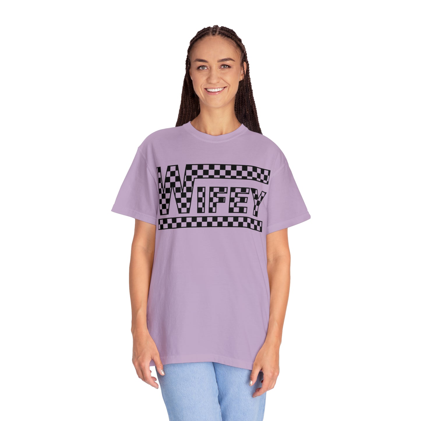 Checkered Wifey Comfort Colors Unisex Garment-Dyed T-shirt
