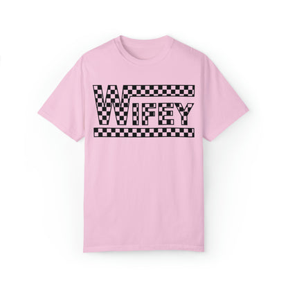 Checkered Wifey Comfort Colors Unisex Garment-Dyed T-shirt