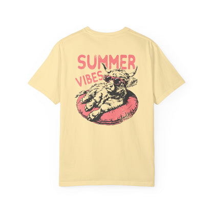 Summer Vibes Highland Cow Comfort Colors Unisex T-shirt