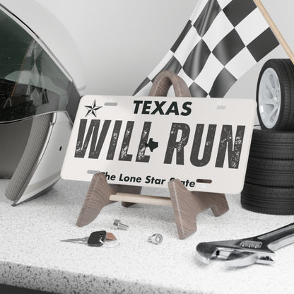 Will Run TX Vanity Plate