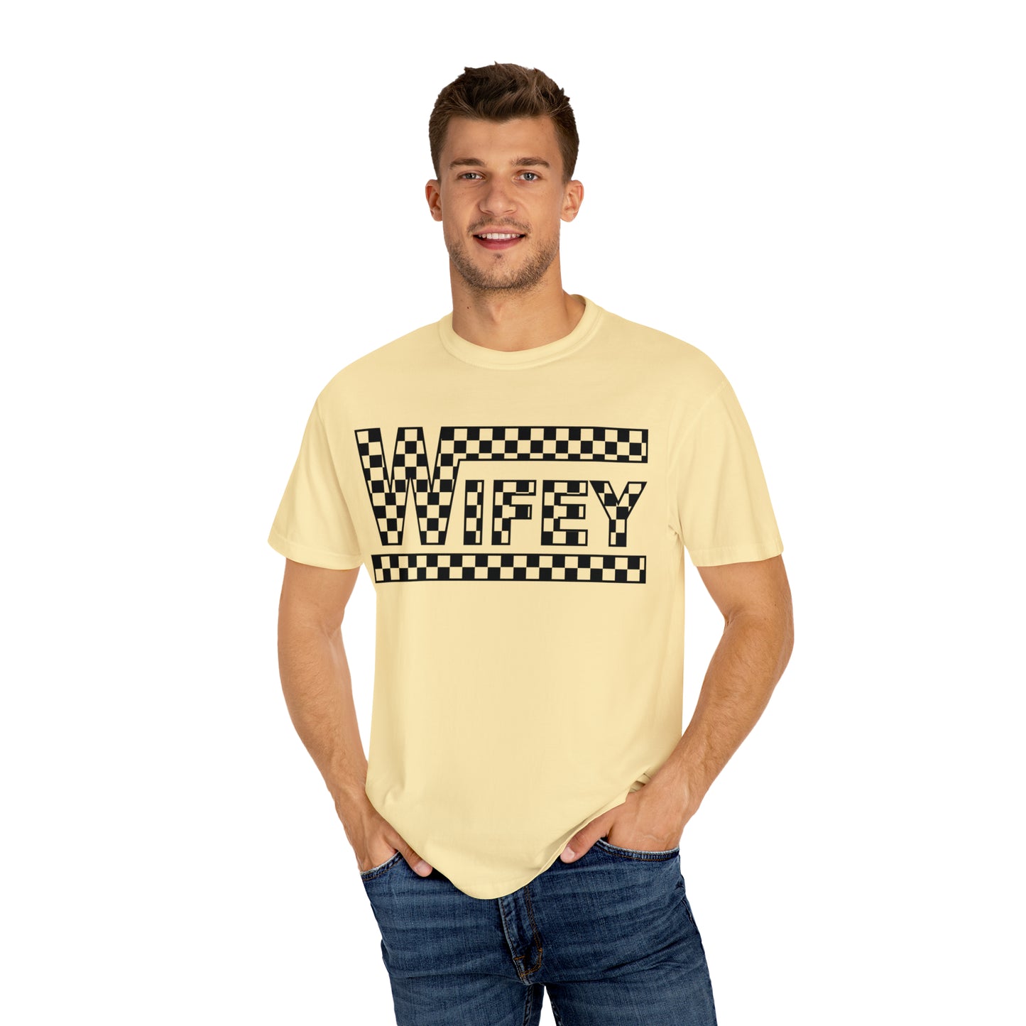 Checkered Wifey Comfort Colors Unisex Garment-Dyed T-shirt