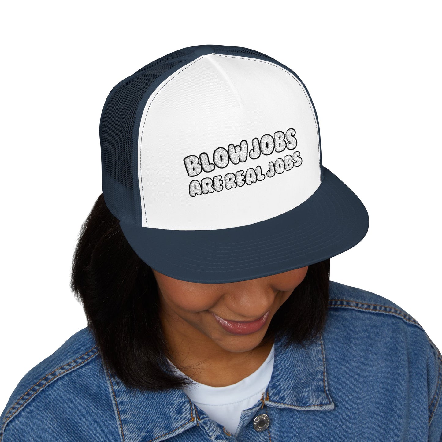 Real Jobs 5 Panel Trucker Cap (Embroidery)