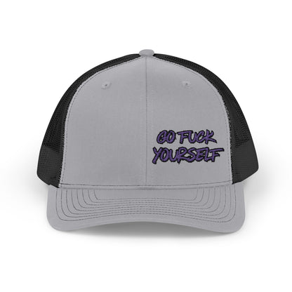 Go F Yourself (PURPLE) Richardson 112 Snapback Trucker Cap
