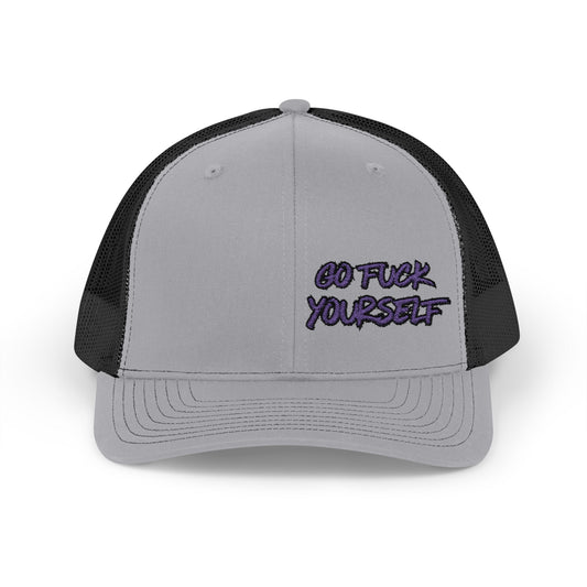 Go F Yourself (PURPLE) Richardson 112 Snapback Trucker Cap