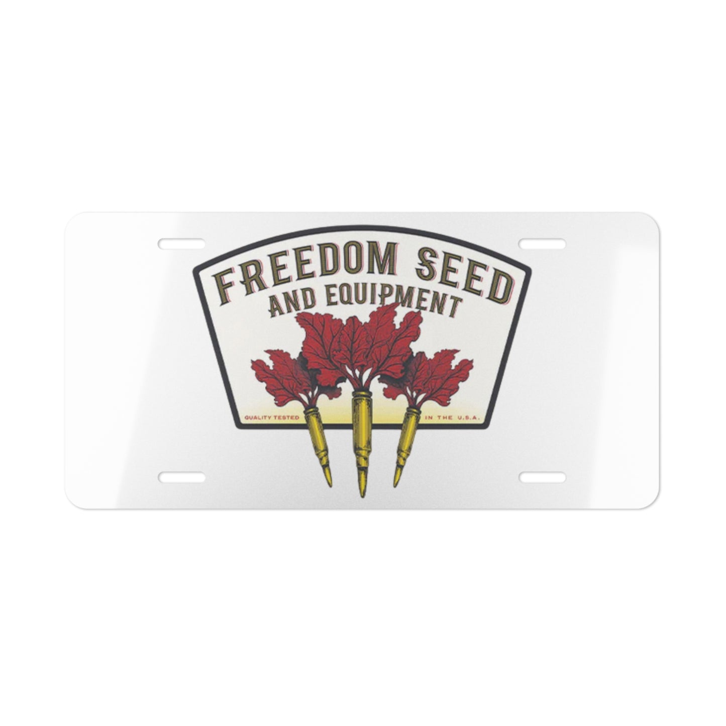 Freedom Seed & Equipment White Vanity Plate