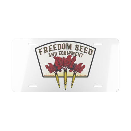 Freedom Seed & Equipment White Vanity Plate