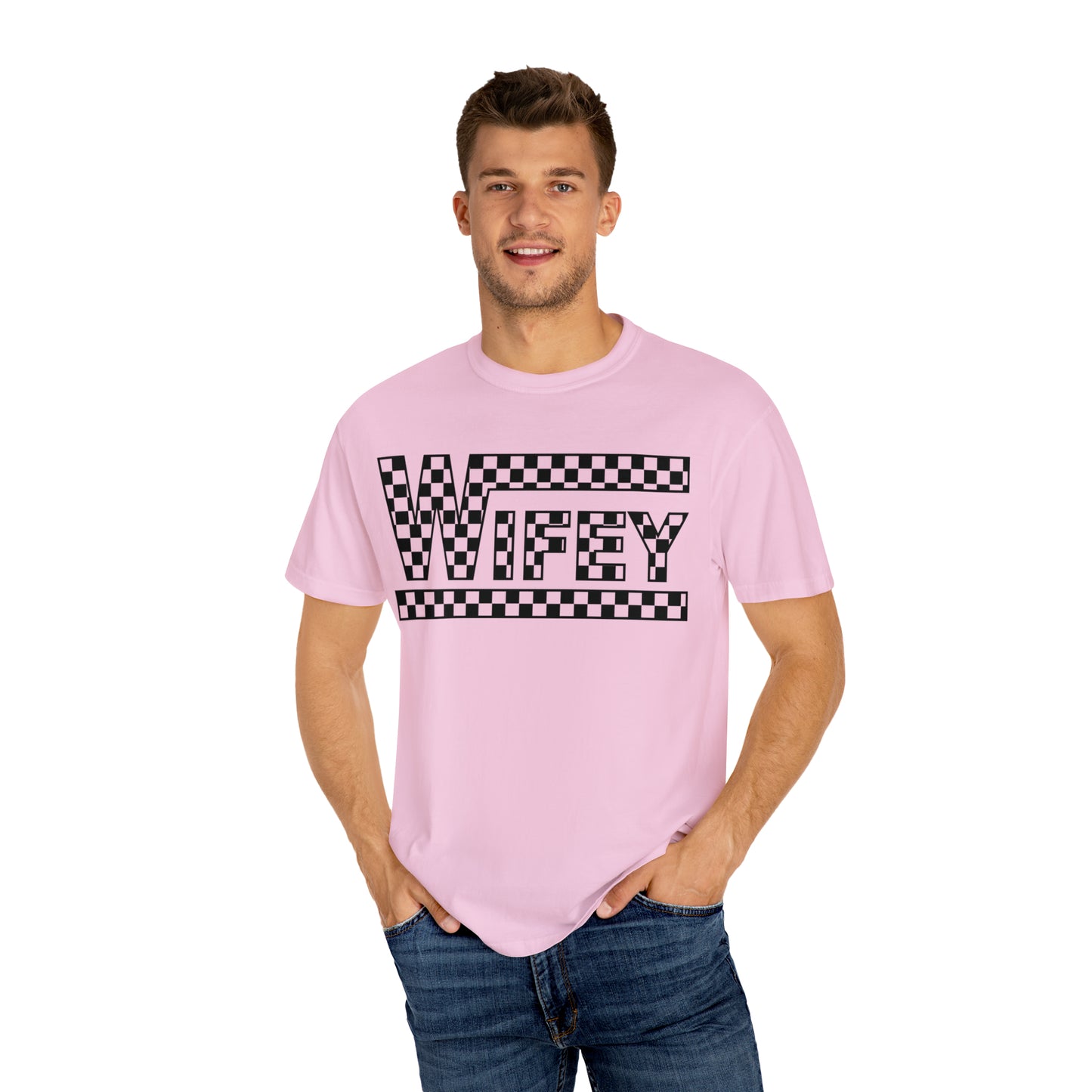 Checkered Wifey Comfort Colors Unisex Garment-Dyed T-shirt