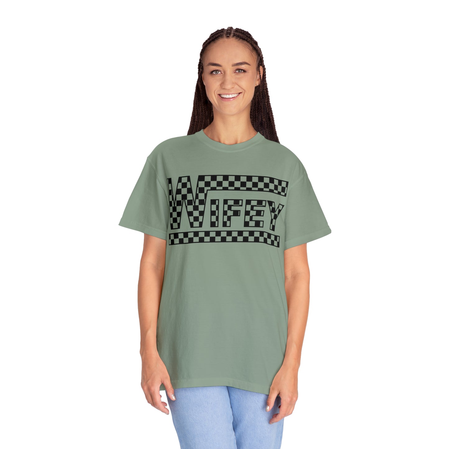 Checkered Wifey Comfort Colors Unisex Garment-Dyed T-shirt