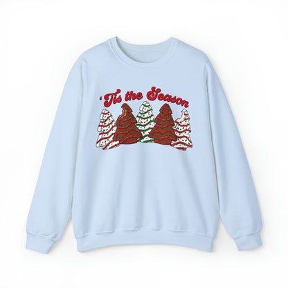 Tis The Season Christmas Tree Cake Sweatshirt Unisex Heavy Blend™ Crewneck Sweatshirt