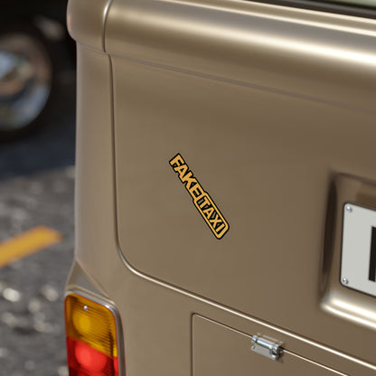 Fake Taxi Transparent Outdoor Vinyl Decal, Die-Cut, 1pc