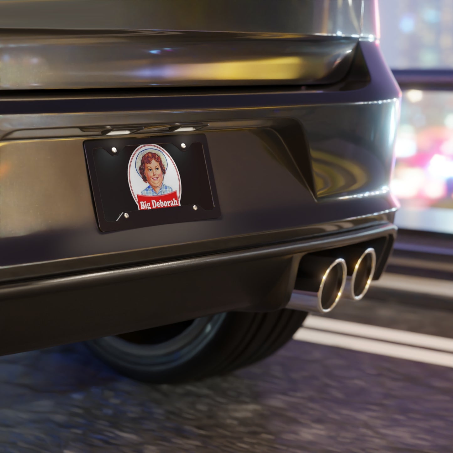Big Deborah Black Vanity Plate