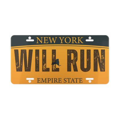 Will Run NY Vanity Plate
