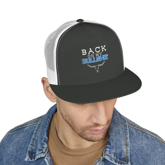 Back On My Bullshit 5 Panel Trucker Cap (Embroidery)