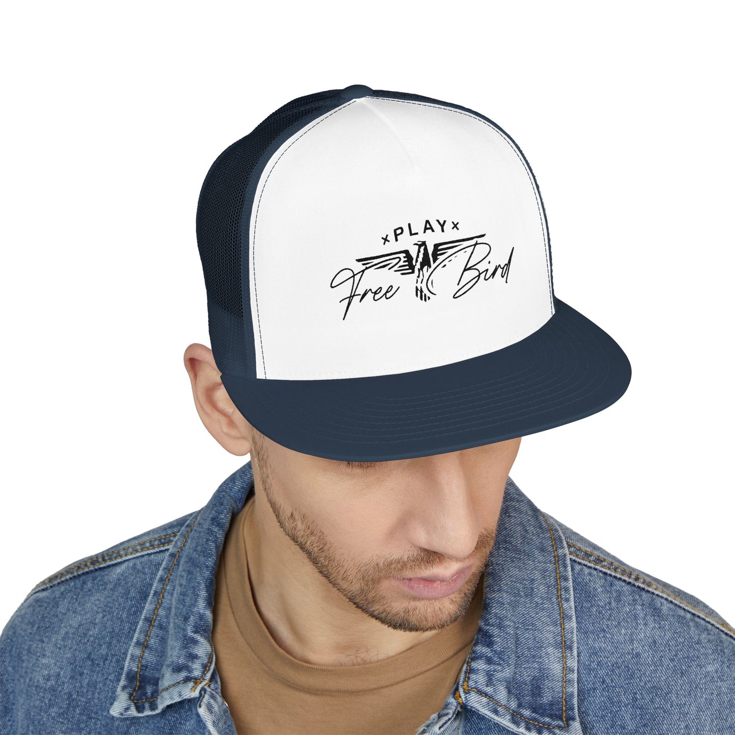 Free Bird 5 Panel Trucker Cap (Embroidery)