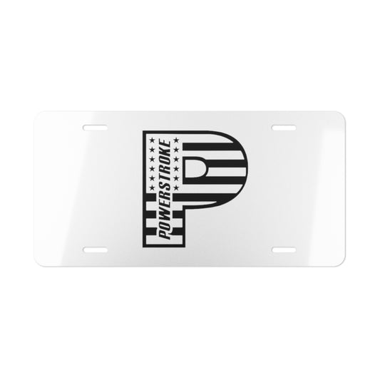 Pstroke White Vanity Plate