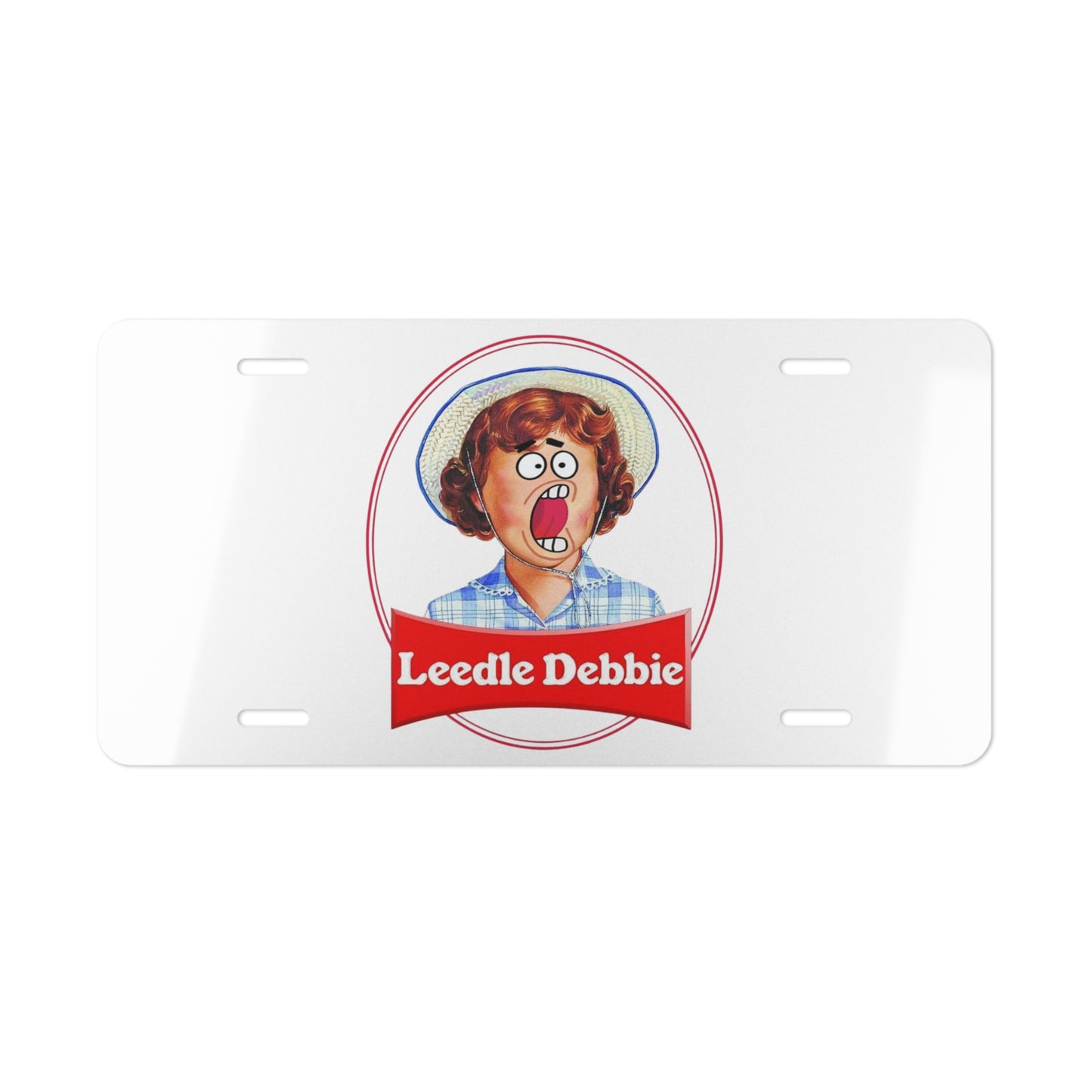 Leedle Debbie White Vanity Plate