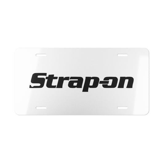 Strap-On White Vanity Plate