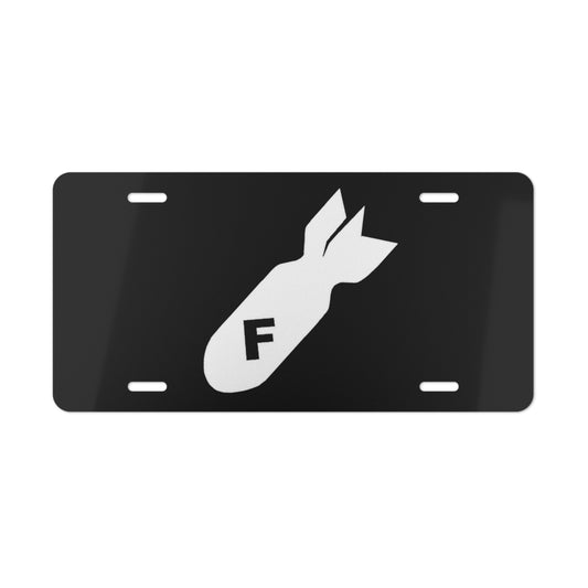 F Bomb Blk Vanity Plate