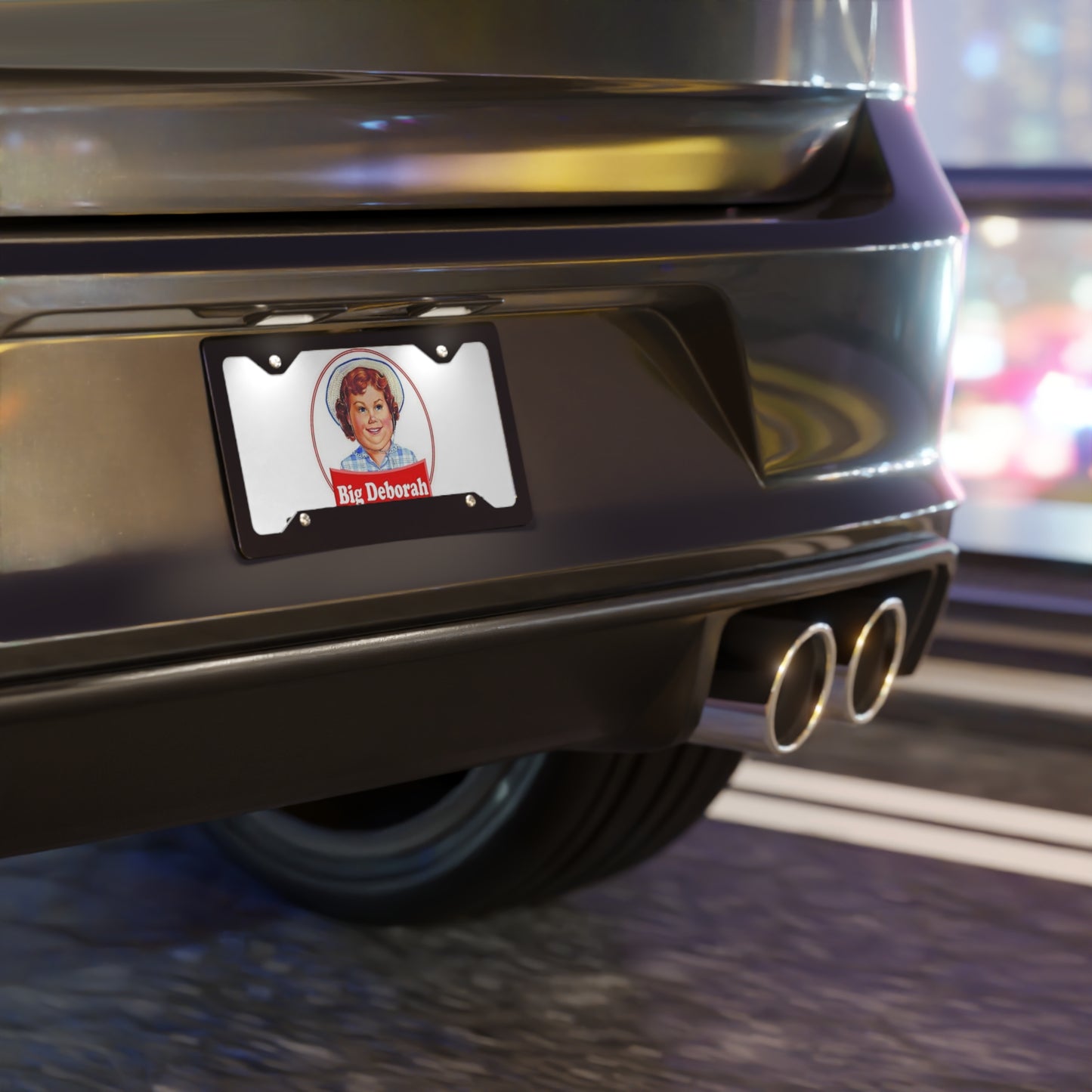 Big Deborah White Vanity Plate