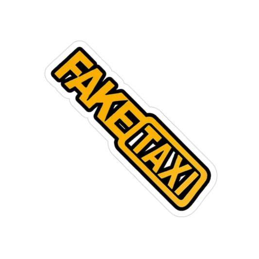 Fake Taxi Transparent Outdoor Vinyl Decal, Die-Cut, 1pc