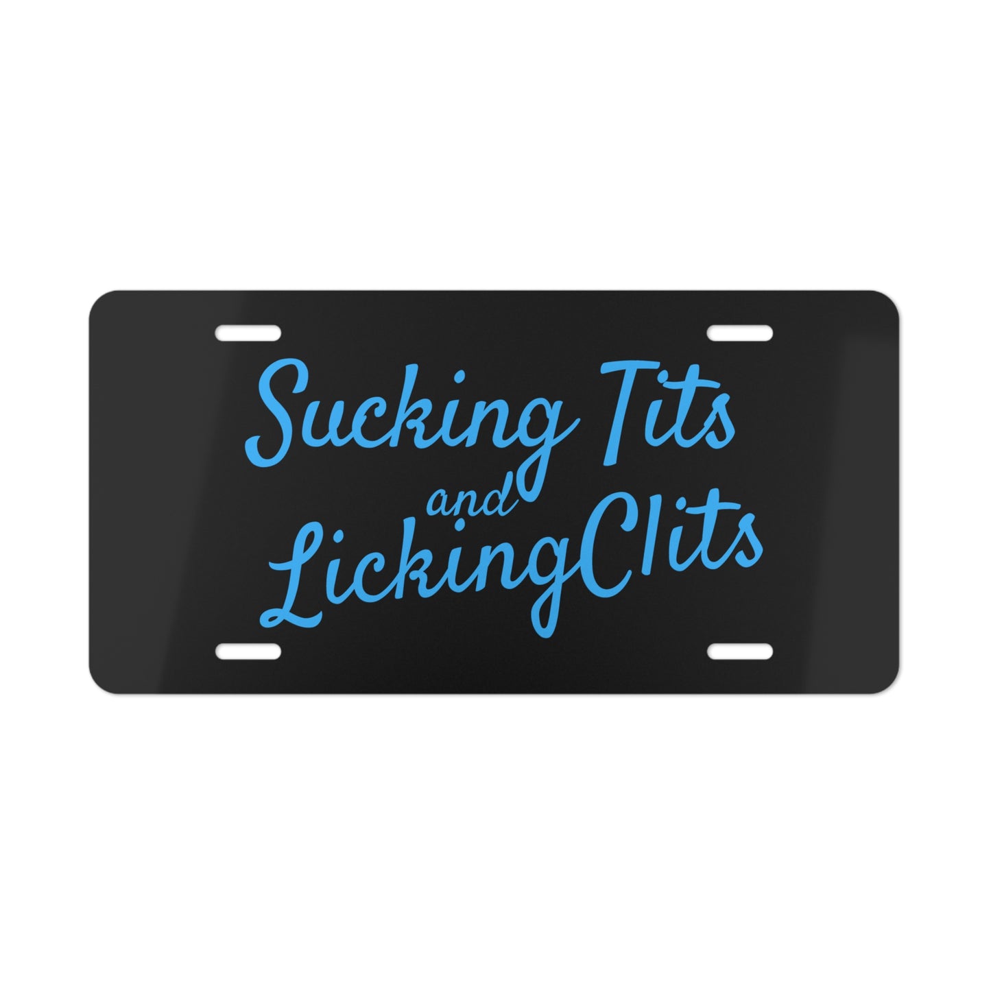 Sucking Ts and Licking Cs Black Vanity Plate