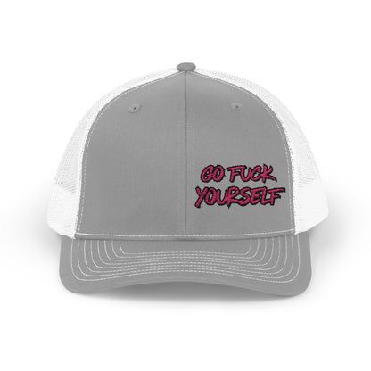 Go F Yourself (PINK) Richardson 112 Snapback Trucker Cap