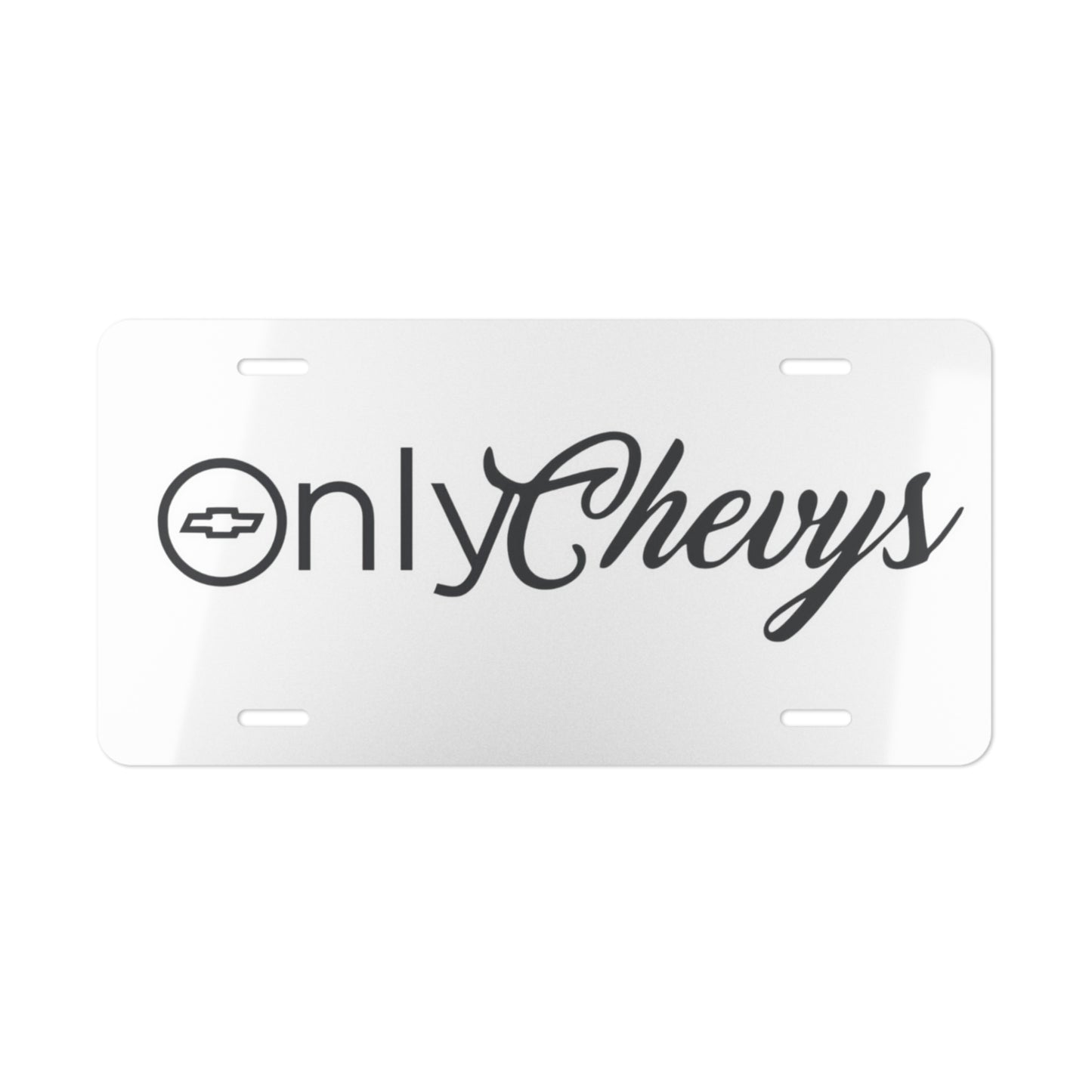 Only Chevys White Vanity Plate