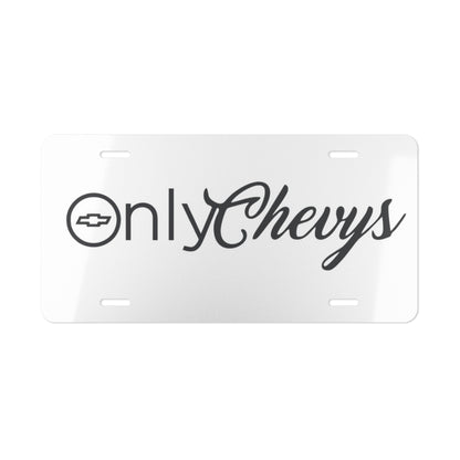 Only Chevys White Vanity Plate