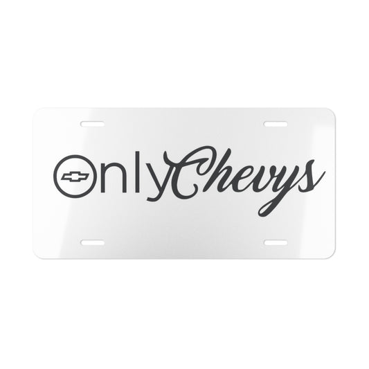Only Chevys White Vanity Plate