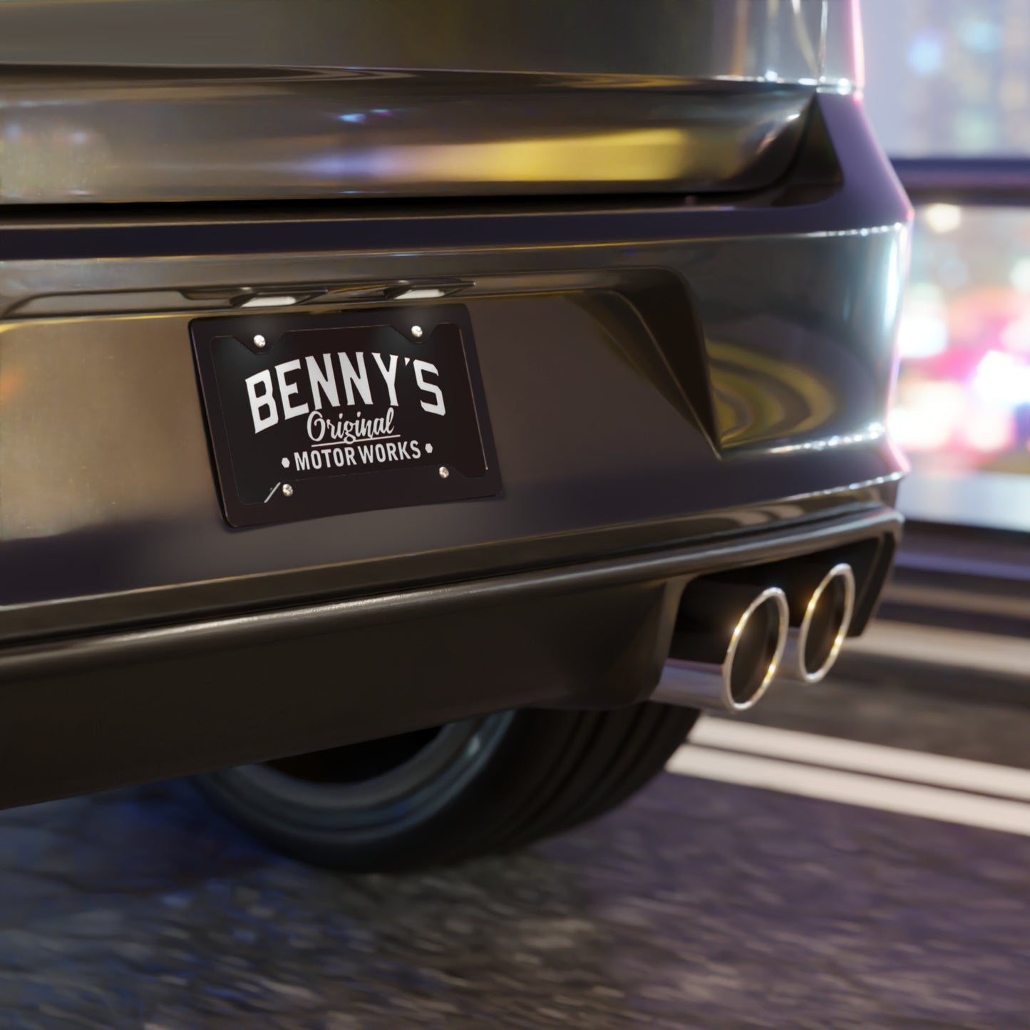 Benny's Original Black Vanity Plate