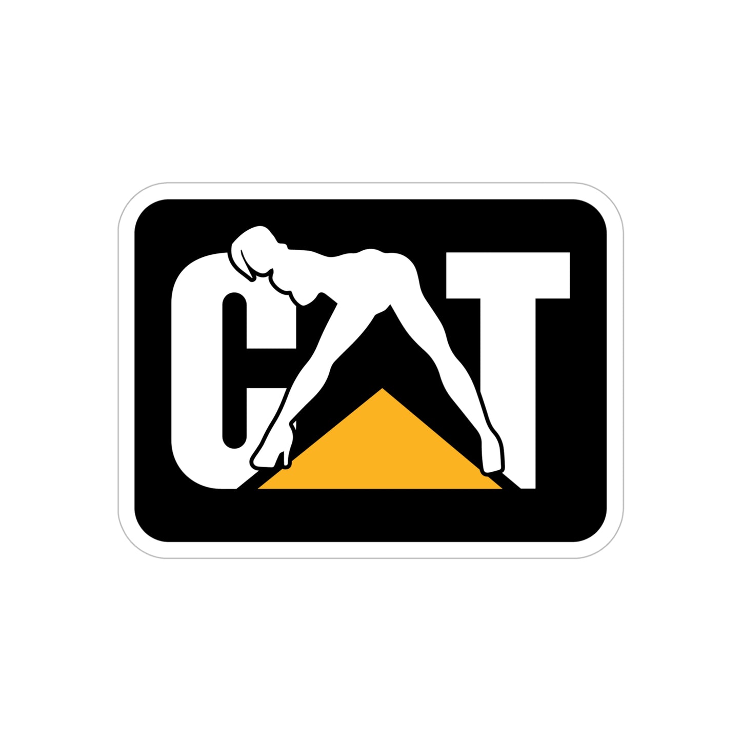 CAT Girl Transparent Outdoor Vinyl Decal, Die-Cut, 1pc